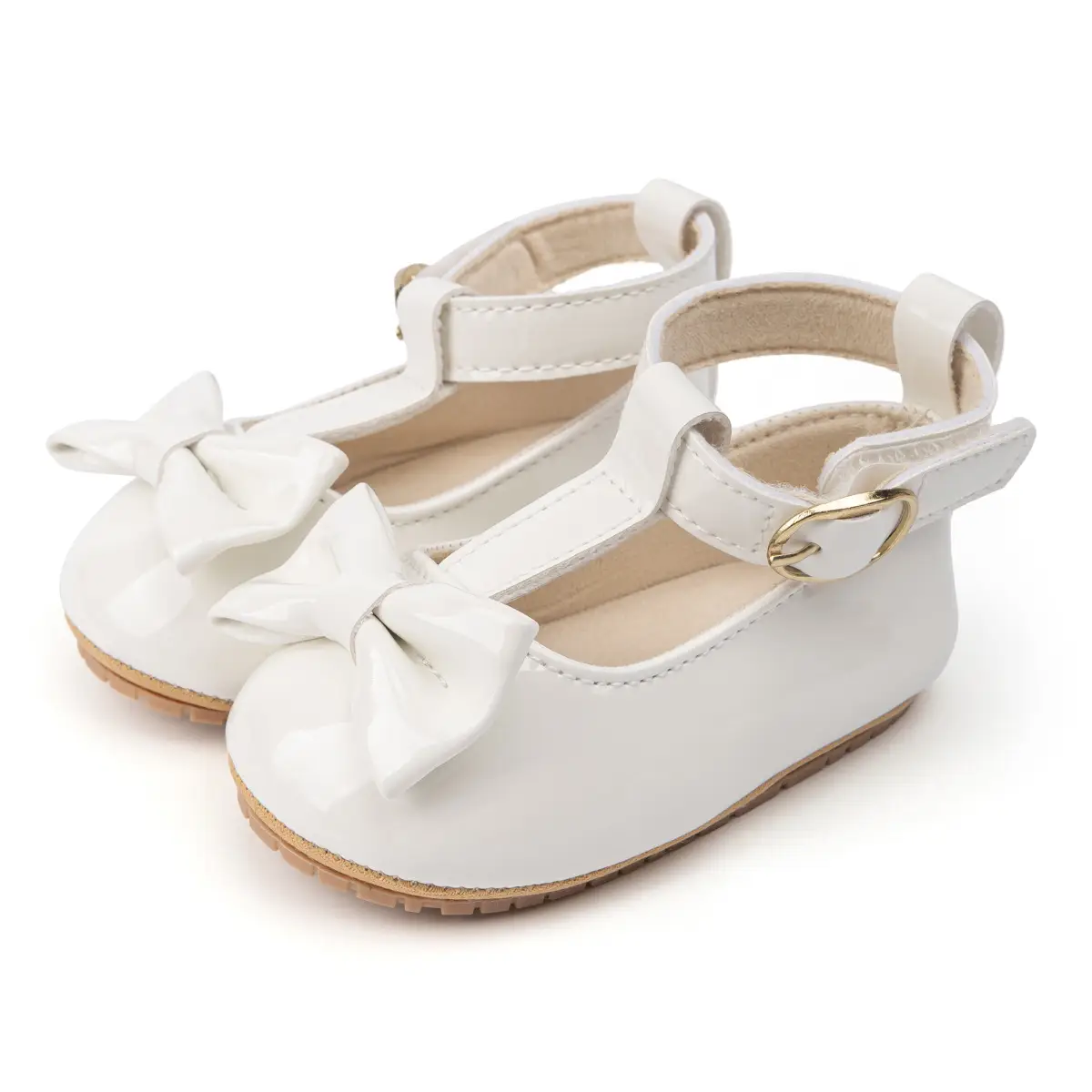 2024 Classic Baby Shoes Bow Patent Leather Bright Red White Black