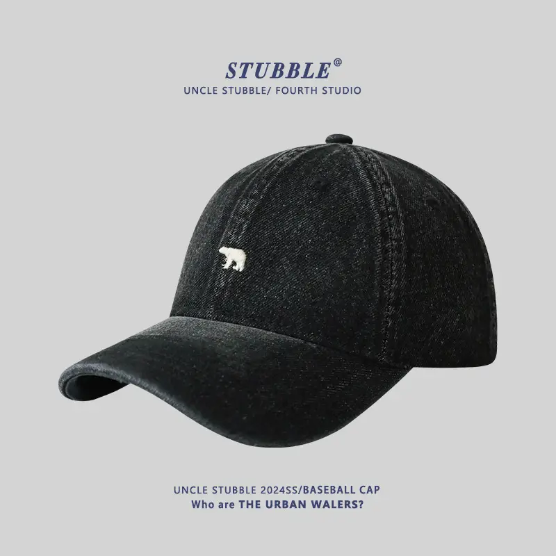 Polar Bear Cap Men Women Baseball Black Large Head - Image 4