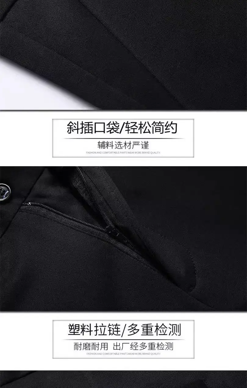 Cross-border Trade fleece-lined Men's Casual Pants Autumn and Winter Thick Loose Straight Anti-wrinkle Elastic Middle-aged Business Pants Long — feature 19