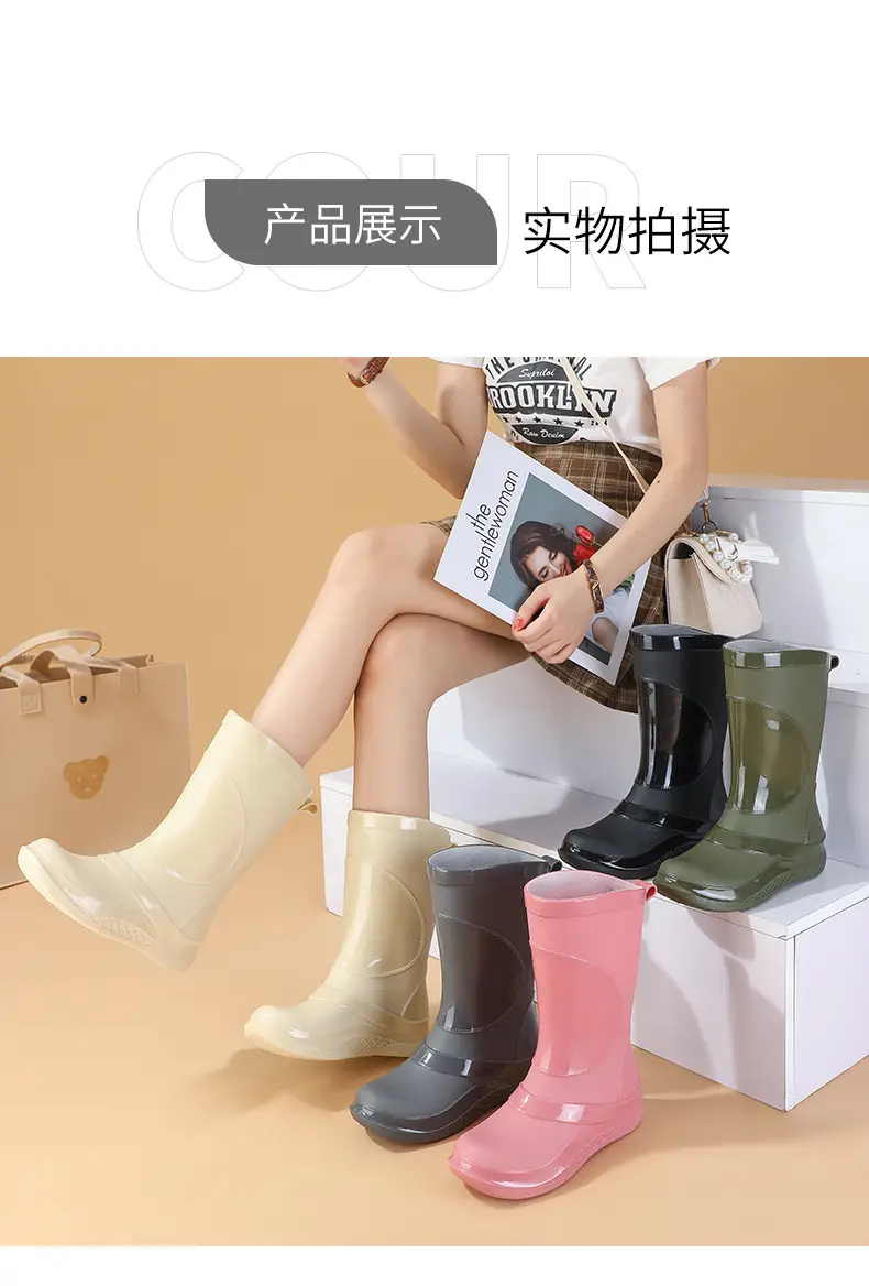 Korean-style Waterproof Women's Mid-Barrel Boots — feature 14