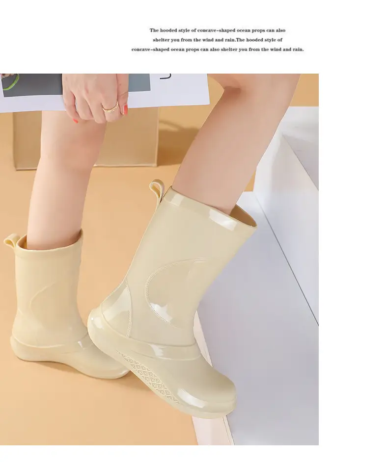Korean-style Waterproof Women's Mid-Barrel Boots — feature 15