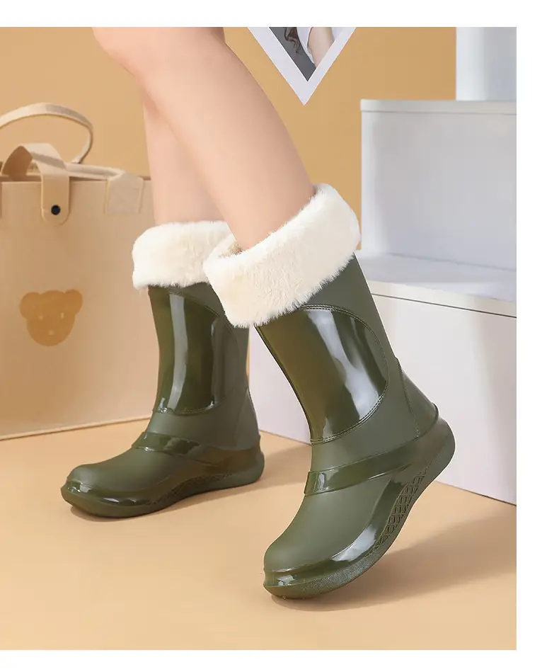 Korean-style Waterproof Women's Mid-Barrel Boots — feature 21