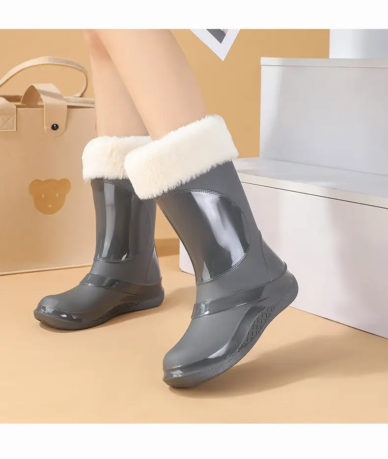 Korean-style Waterproof Women's Mid-Barrel Boots — feature 23