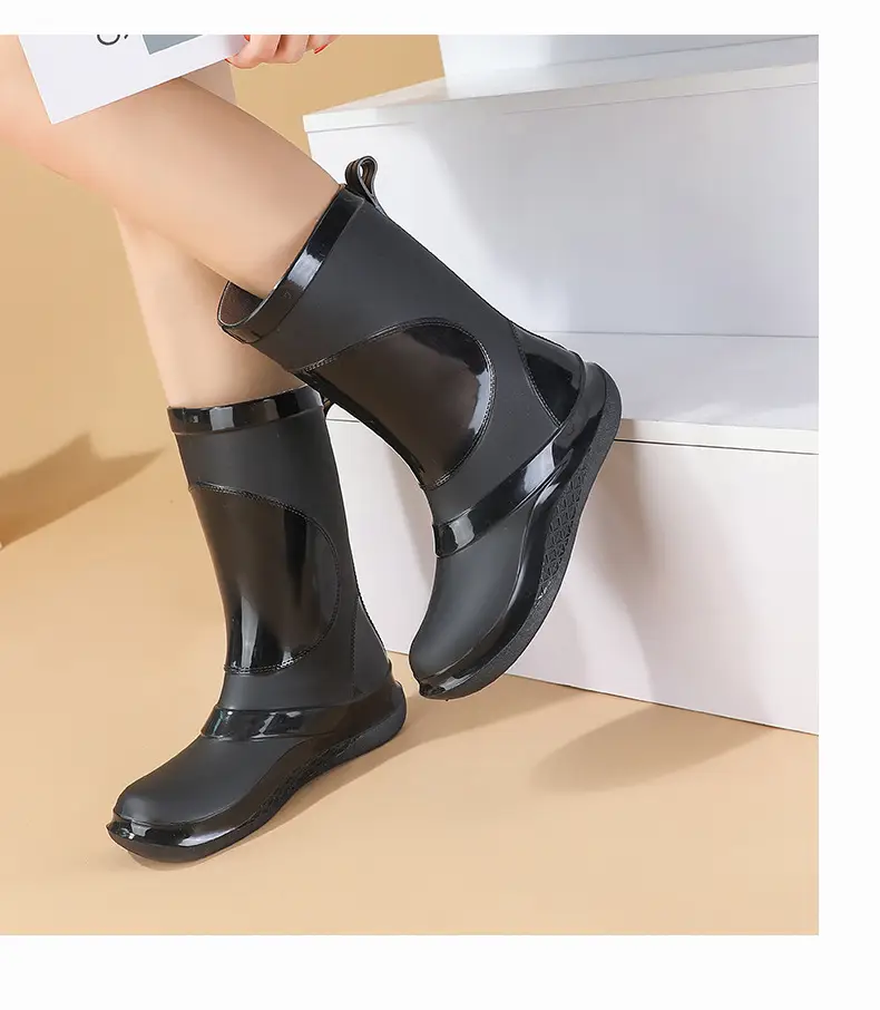 Korean-style Waterproof Women's Mid-Barrel Boots — feature 24