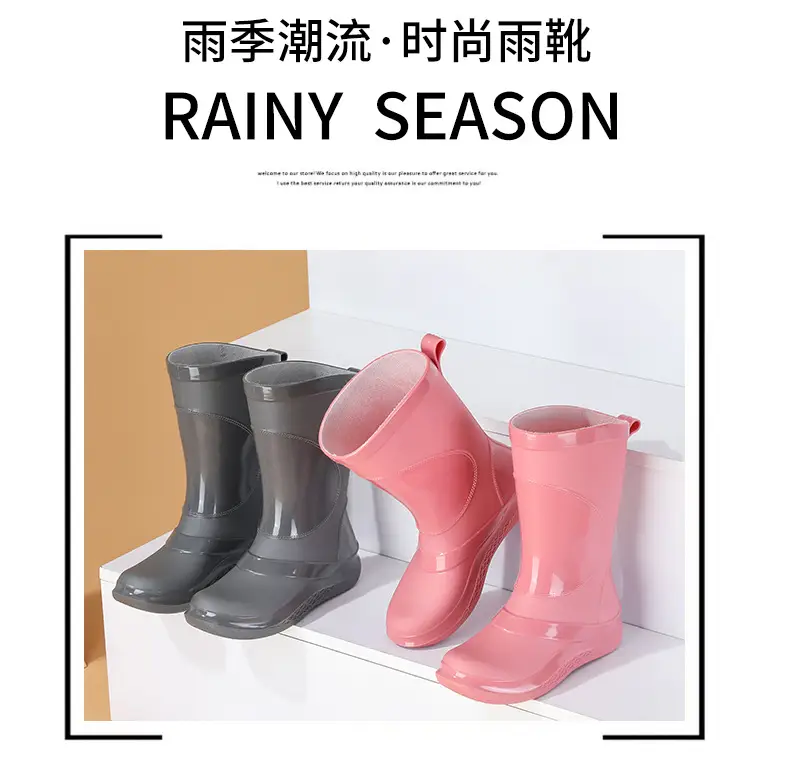 Korean-style Waterproof Women's Mid-Barrel Boots — feature 3
