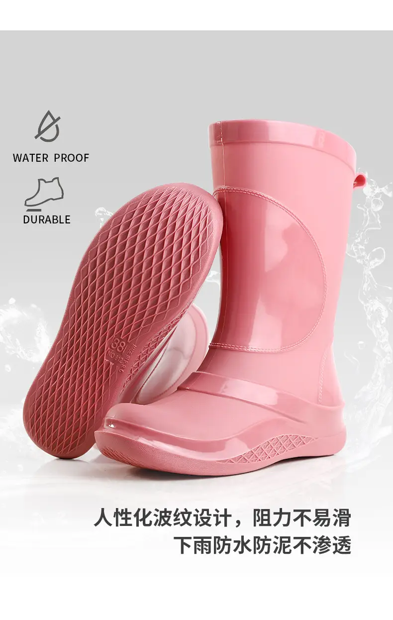 Korean-style Waterproof Women's Mid-Barrel Boots — feature 5