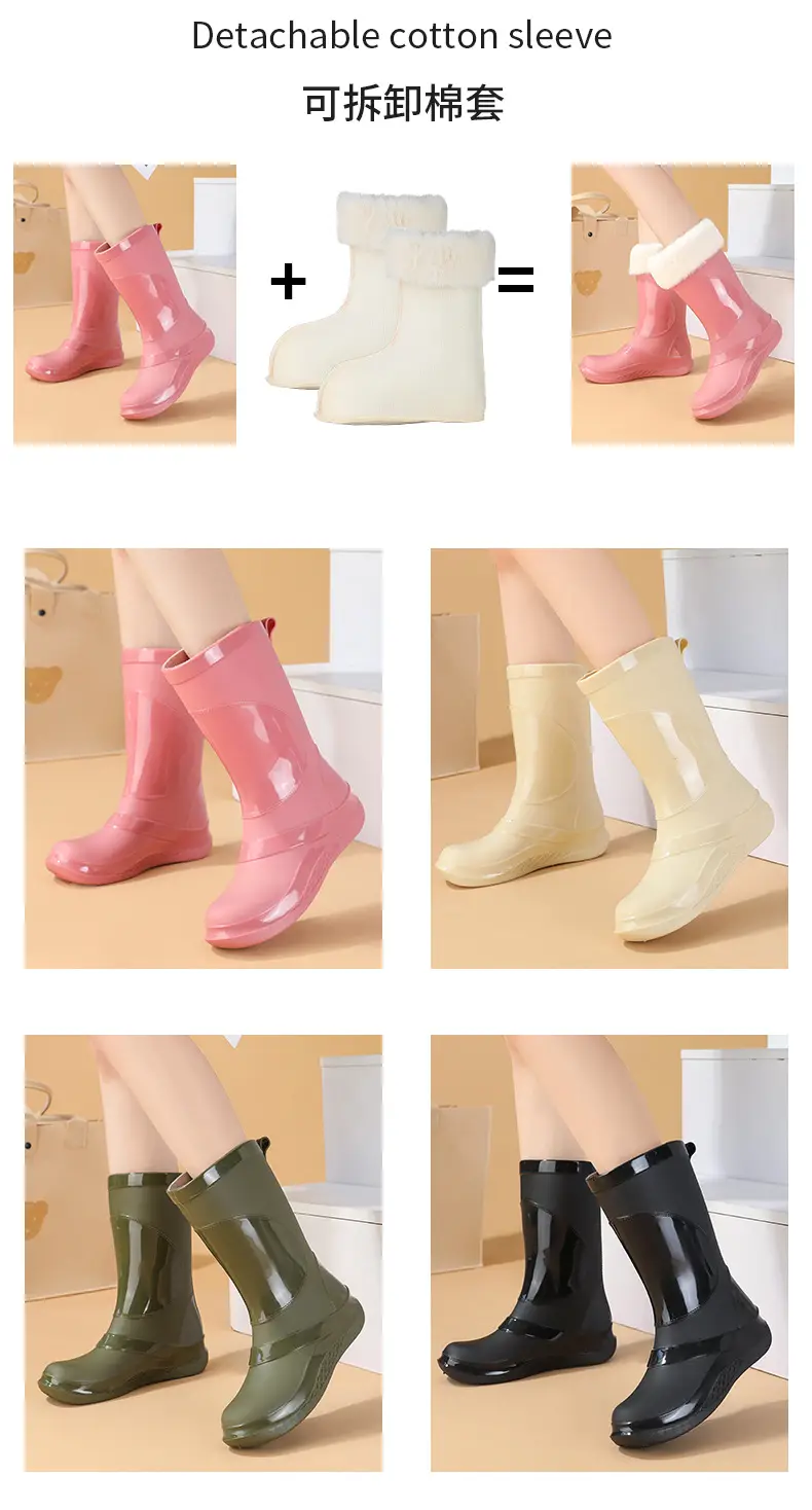 Korean-style Waterproof Women's Mid-Barrel Boots — feature 7
