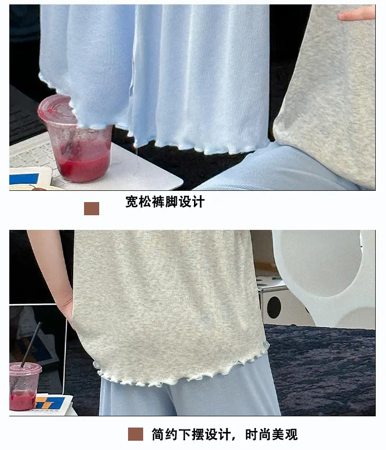Girls' Pajamas Modal Three-piece Summer Children's Short-sleeved Home Clothes Girls' Big Children's Summer Thin Air-conditioning Clothes — feature 29