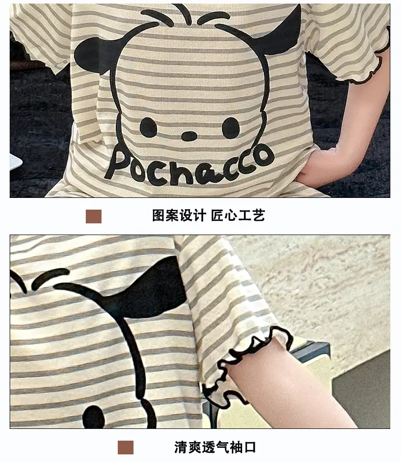 Girls' Pajamas Modal Three-piece Summer Children's Short-sleeved Home Clothes Girls' Big Children's Summer Thin Air-conditioning Clothes — feature 35