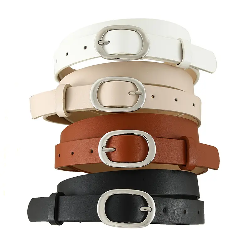 New Women's Belt Oval Silver Buckle All-match - Image 6