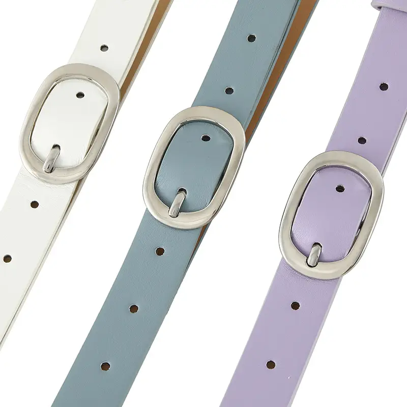 New Women's Belt Oval Silver Buckle All-match - Image 9