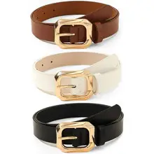 New Women's Belt Oval Silver Buckle All-match — feature 2