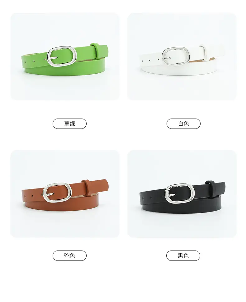 New Women's Belt Oval Silver Buckle All-match — feature 37