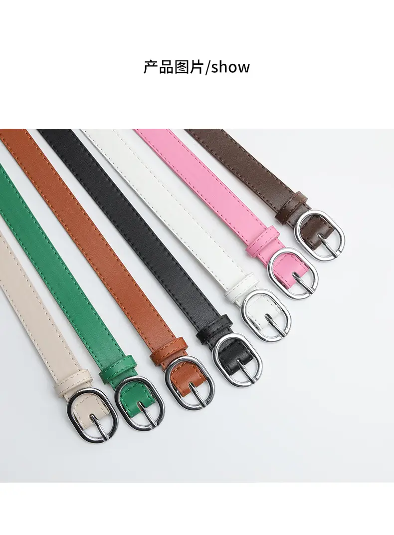 New Women's Belt Oval Silver Buckle All-match — feature 41
