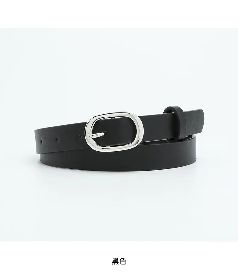New Women's Belt Oval Silver Buckle All-match — feature 42