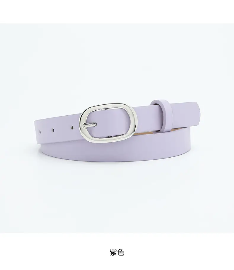 New Women's Belt Oval Silver Buckle All-match — feature 43