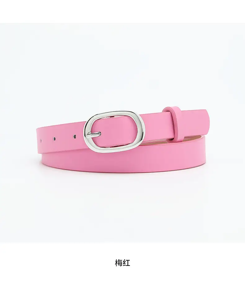 New Women's Belt Oval Silver Buckle All-match — feature 44