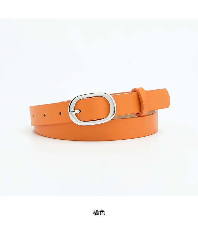 New Women's Belt Oval Silver Buckle All-match — feature 45
