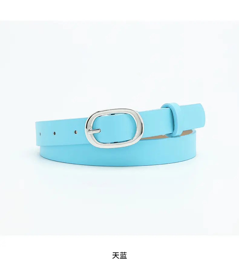 New Women's Belt Oval Silver Buckle All-match — feature 46