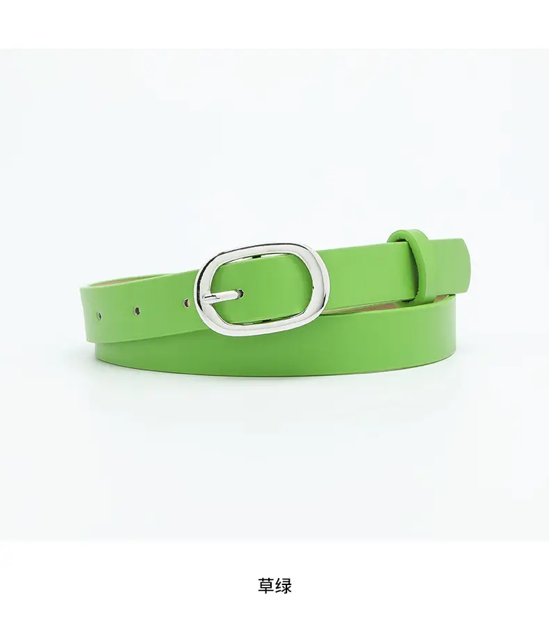 New Women's Belt Oval Silver Buckle All-match — feature 47