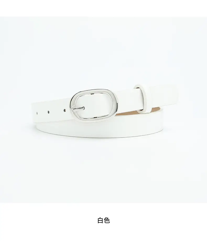New Women's Belt Oval Silver Buckle All-match — feature 48