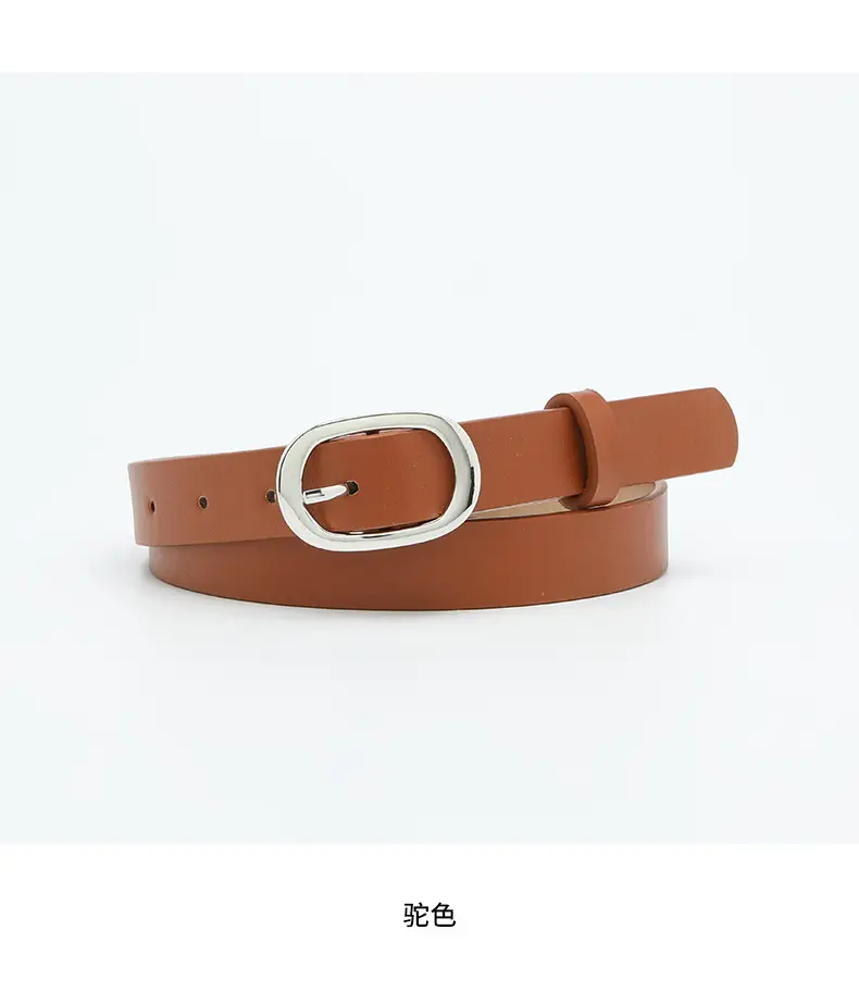 New Women's Belt Oval Silver Buckle All-match — feature 49