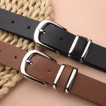 New Women's Belt Oval Silver Buckle All-match — feature 8