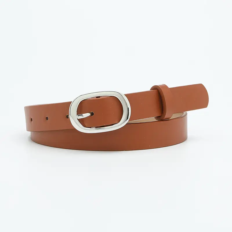 New Women's Belt Oval Silver Buckle All-match - Image 2