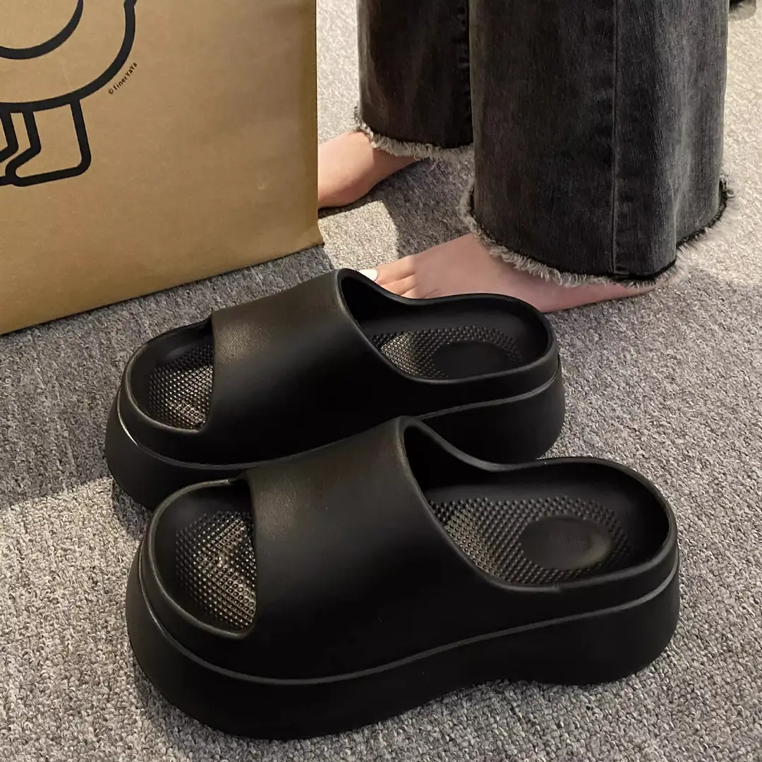 6.0cm Slip-on Feeling Slippers Women's Summer Outer Wear Increased Thick Bottom 2024 New Fashion Non-slip Eva Sandals - Image 5