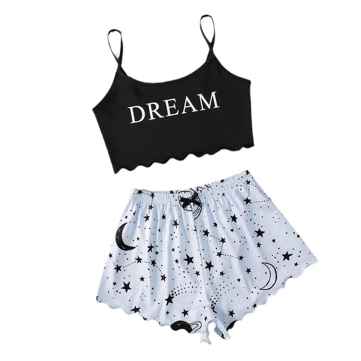 Women's 2024 Dream Vest Shorts Set Black Red - Image 9
