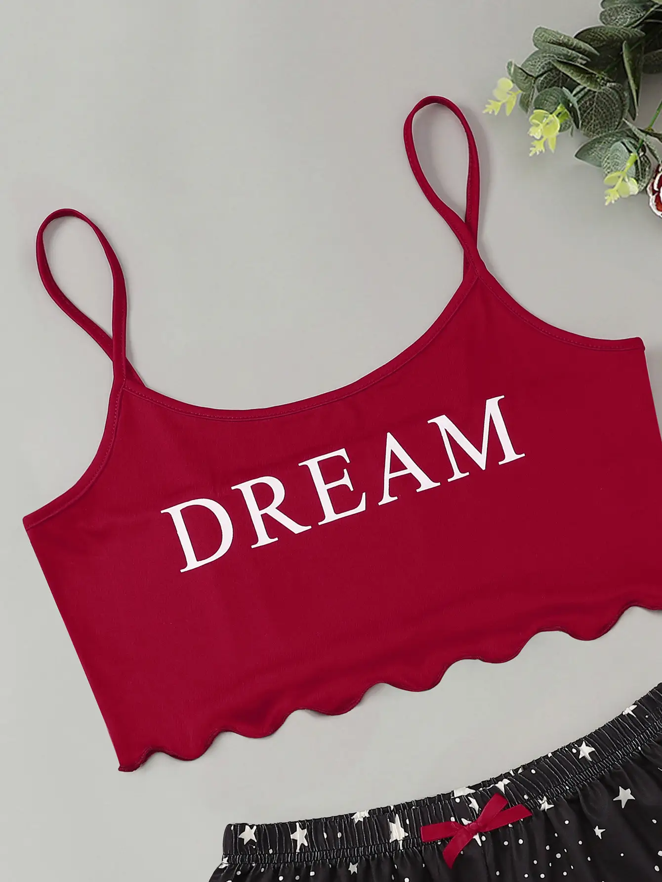 Women's 2024 Dream Vest Shorts Set Black Red — feature 27