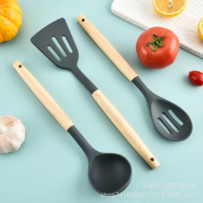 Silicone 12-Piece Kitchen Utensil Set, Non-Stick, High Temperature Resistant, Food-Grade Silicone Kitchen Cooking Tool Set for Home Use