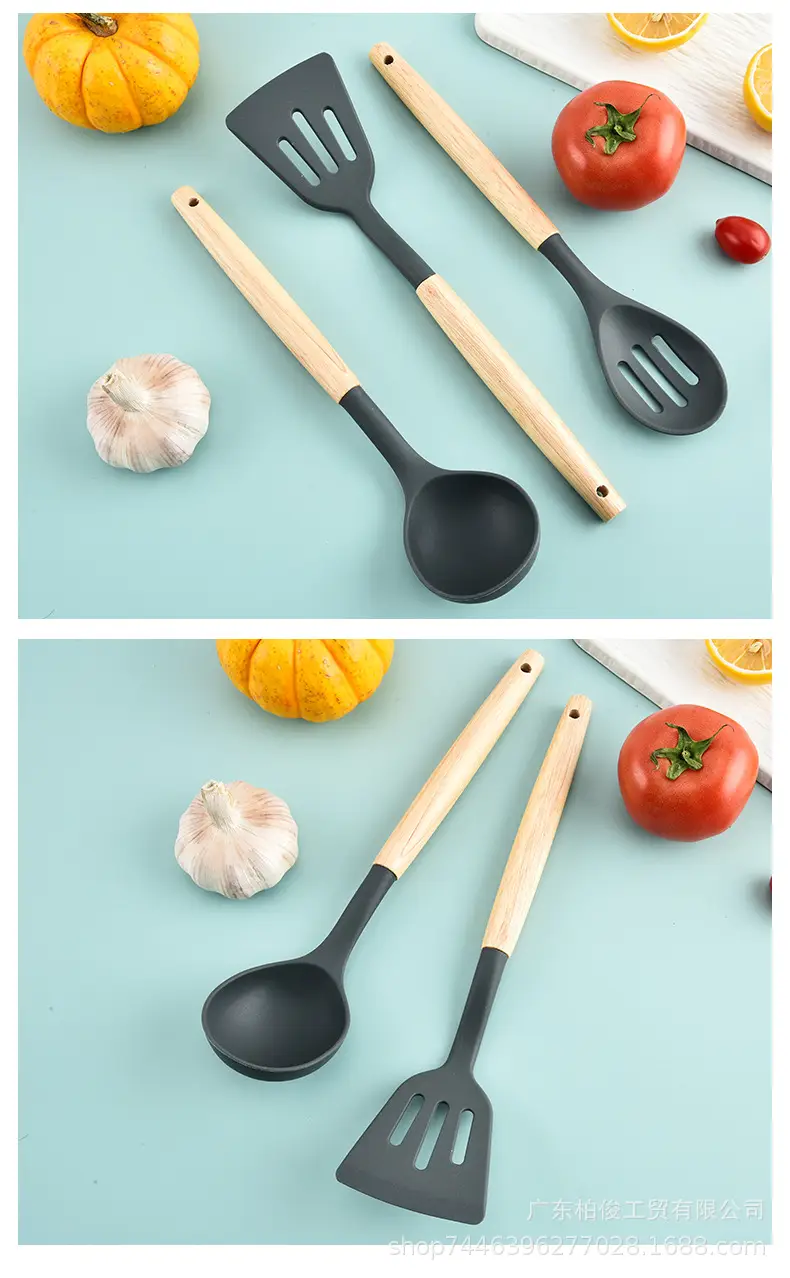 Silicone 12-Piece Kitchen Utensil Set, Non-Stick, High Temperature Resistant, Food-Grade Silicone Kitchen Cooking Tool Set for Home Use — feature 10