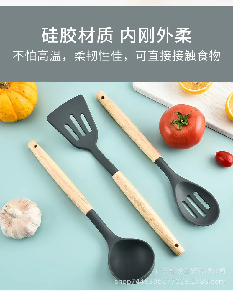 Silicone 12-Piece Kitchen Utensil Set, Non-Stick, High Temperature Resistant, Food-Grade Silicone Kitchen Cooking Tool Set for Home Use — feature 3