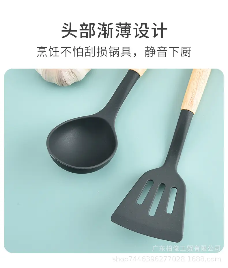 Silicone 12-Piece Kitchen Utensil Set, Non-Stick, High Temperature Resistant, Food-Grade Silicone Kitchen Cooking Tool Set for Home Use — feature 4