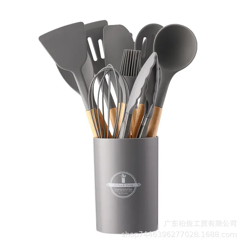 Silicone 12-Piece Kitchen Utensil Set, Non-Stick, High Temperature Resistant, Food-Grade Silicone Kitchen Cooking Tool Set for Home Use