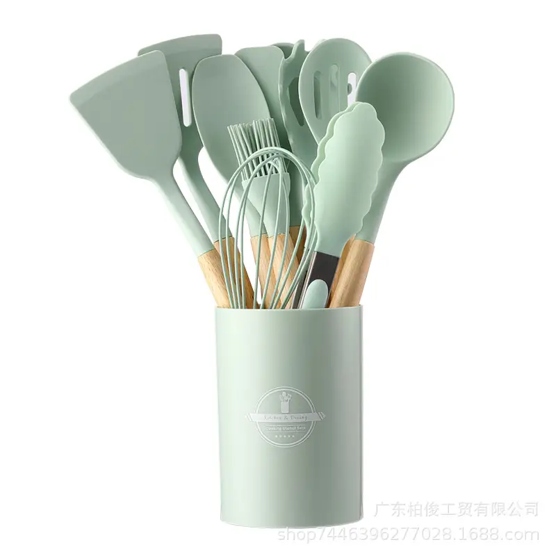 Silicone 12-Piece Kitchen Utensil Set, Non-Stick, High Temperature Resistant, Food-Grade Silicone Kitchen Cooking Tool Set for Home Use