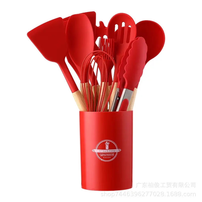 Silicone 12-Piece Kitchen Utensil Set, Non-Stick, High Temperature Resistant, Food-Grade Silicone Kitchen Cooking Tool Set for Home Use