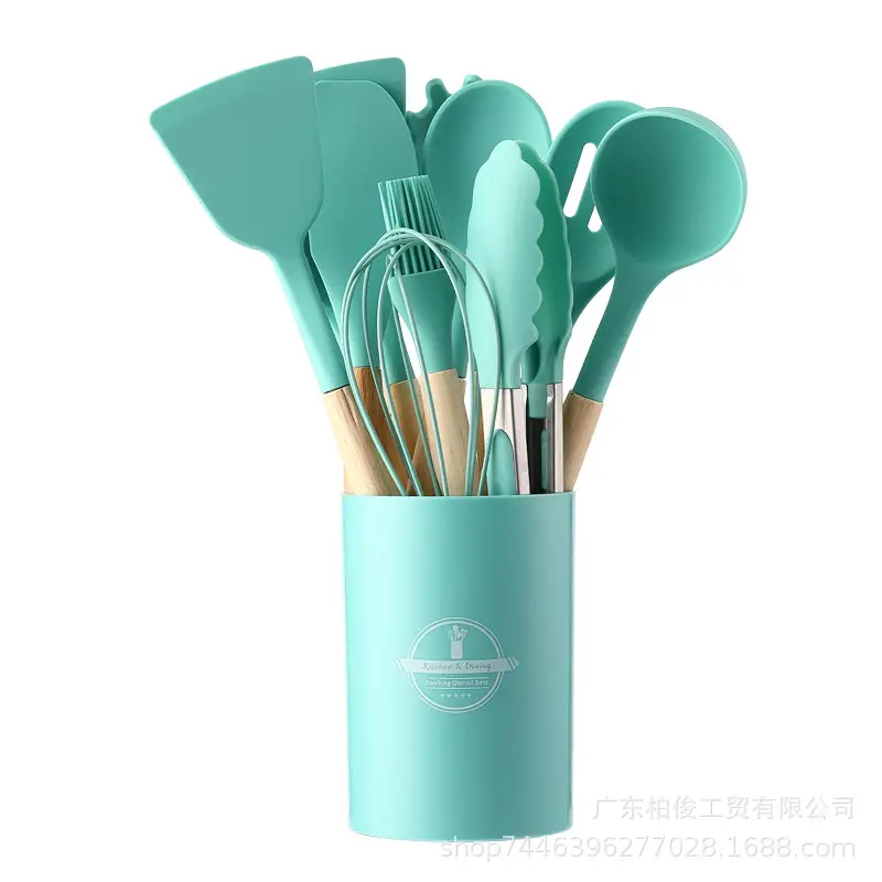 Silicone 12-Piece Kitchen Utensil Set, Non-Stick, High Temperature Resistant, Food-Grade Silicone Kitchen Cooking Tool Set for Home Use