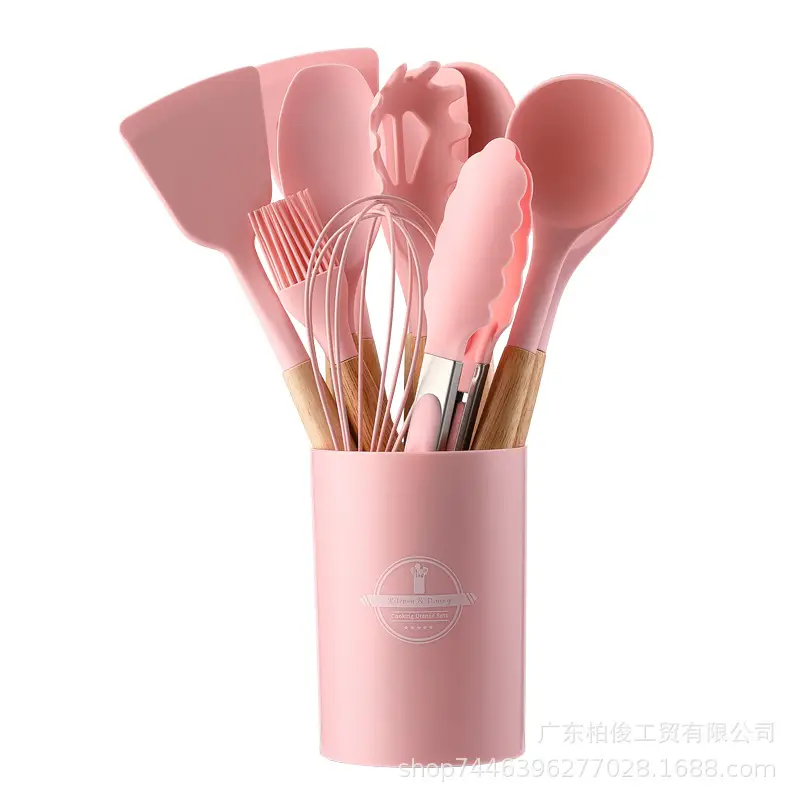 Silicone 12-Piece Kitchen Utensil Set, Non-Stick, High Temperature Resistant, Food-Grade Silicone Kitchen Cooking Tool Set for Home Use