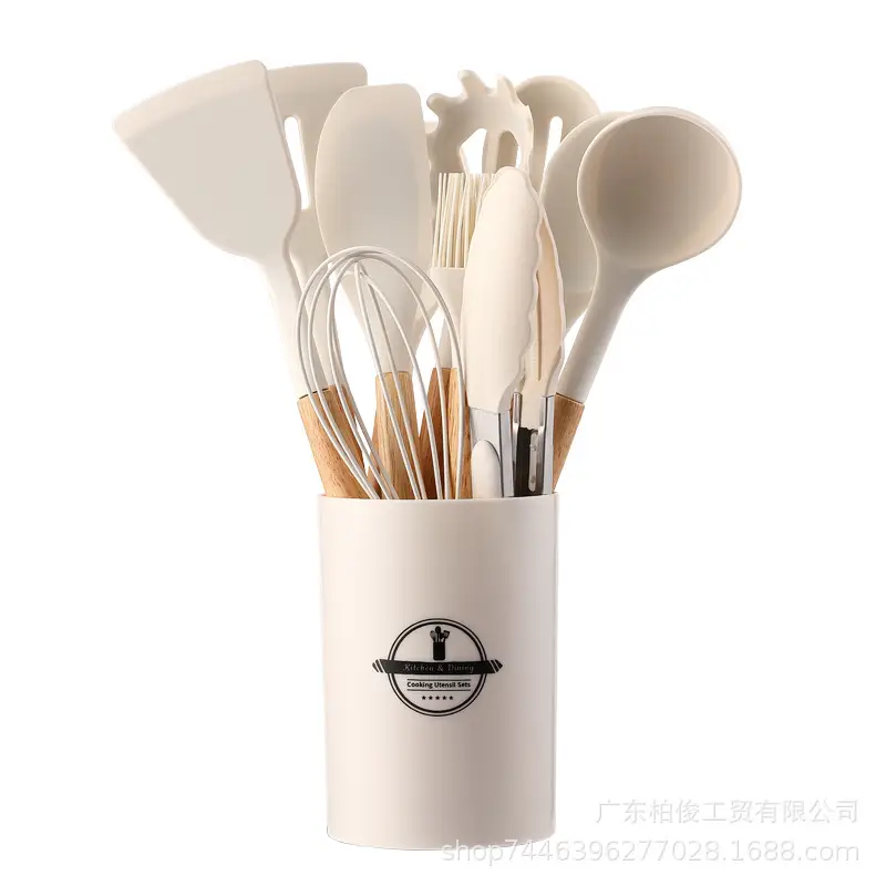 Silicone 12-Piece Kitchen Utensil Set, Non-Stick, High Temperature Resistant, Food-Grade Silicone Kitchen Cooking Tool Set for Home Use