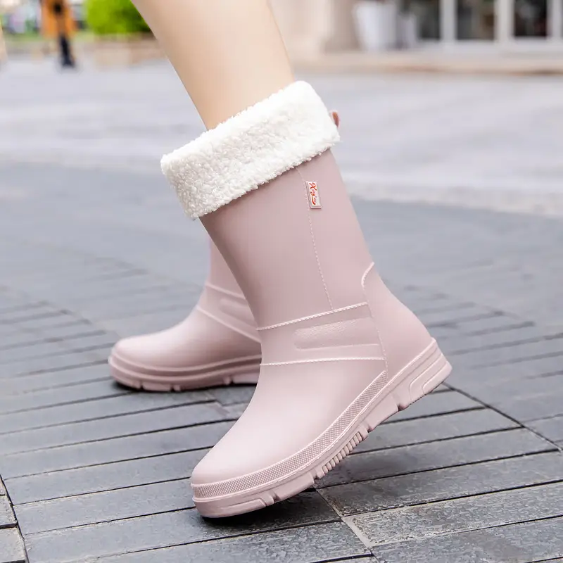 New Rain Boots Fashion Women's Rain Boots Outer Wear Adult Middle Tube Non-slip Soft Bottom Water Shoes Kitchen Work Waterproof Rubber Shoes