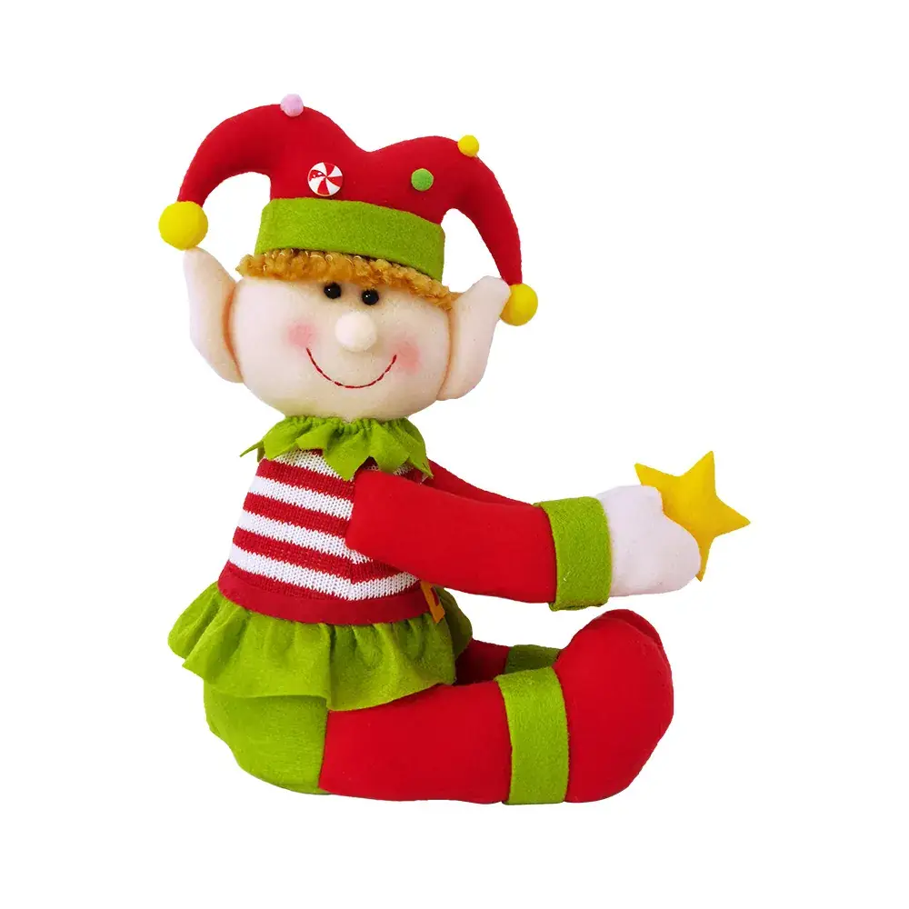 Knitted Snowman Christmas Decorator Red Green - Image 3