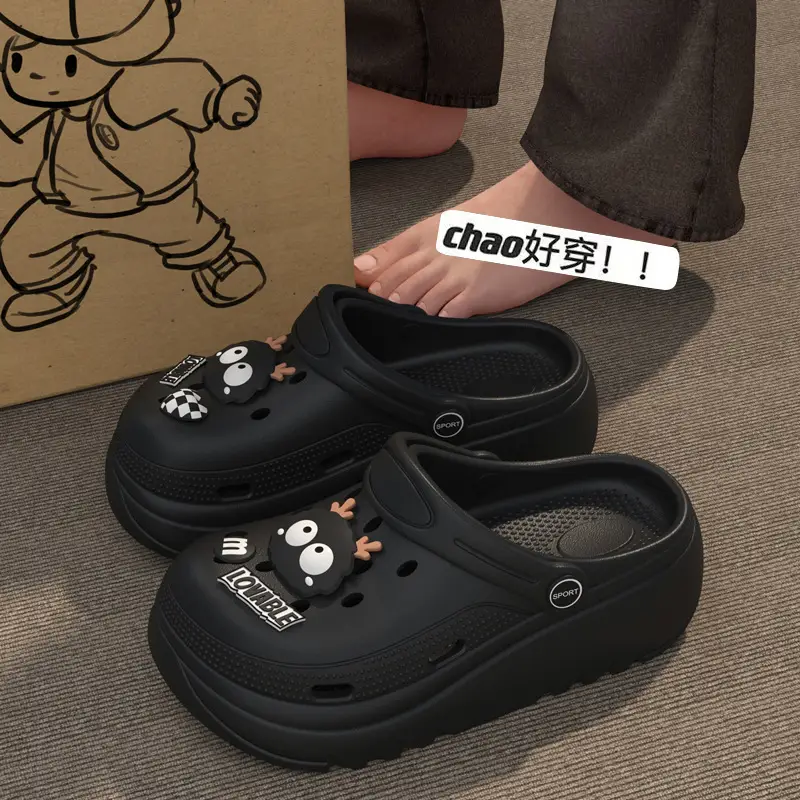 Thick-soled hole shoes women's outdoor summer 2024 new cute height-increasing sandals non-slip deodorant eva slippers — feature 4