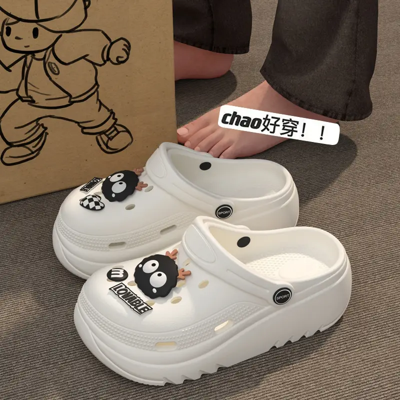Thick-soled hole shoes women's outdoor summer 2024 new cute height-increasing sandals non-slip deodorant eva slippers — feature 8