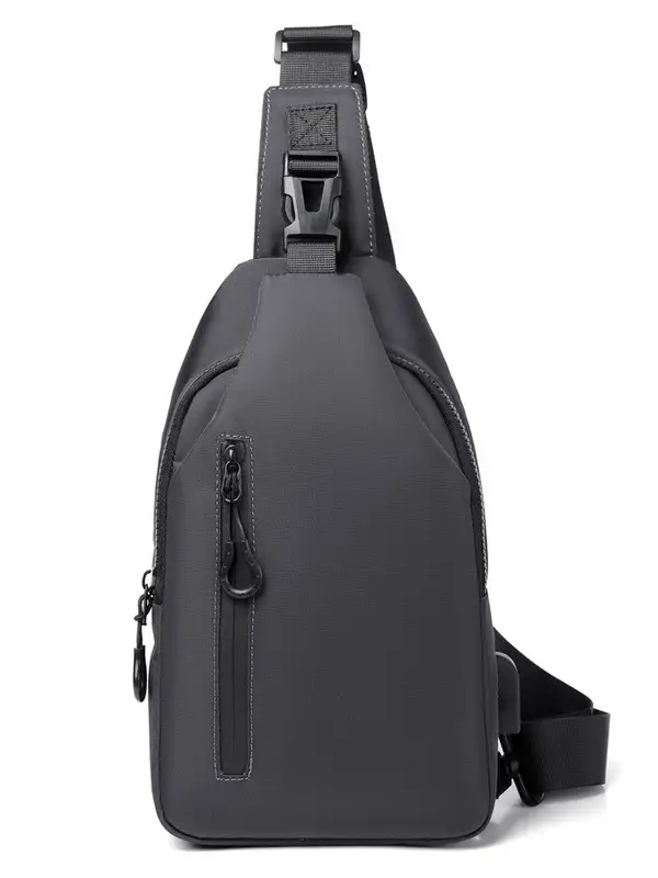 Men's Black Crossbody Bag with 3 Pockets