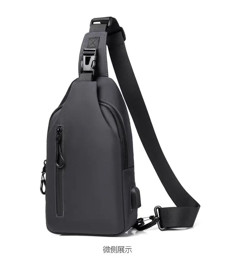 Men's Black Crossbody Bag with 3 Pockets — feature 26
