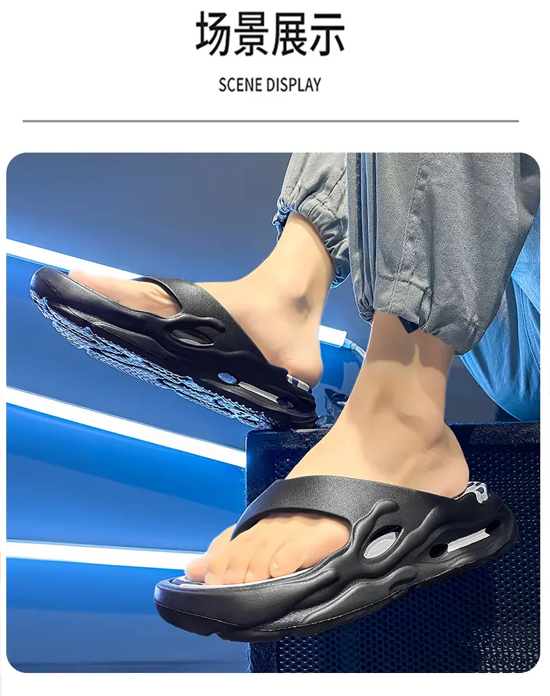 Flip-Flops, Casual Non-Slip Indoor and Outdoor Wear, Soft Sole, Wear-Resistant, Color-Blocked, Beach Sandals for Men, Thick Sole — feature 16