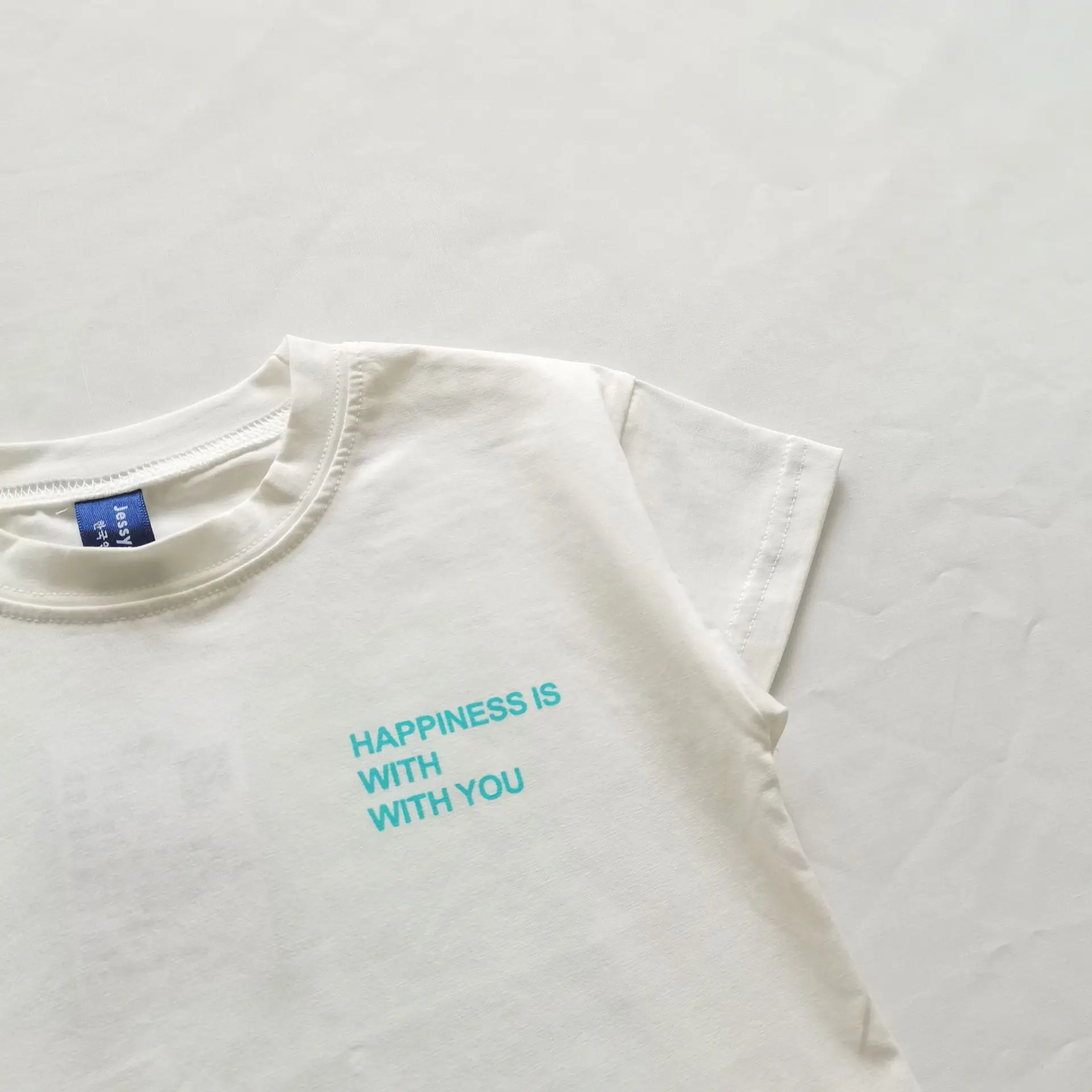 Ins Korean Style Boys T-Shirt Teal White Set — feature 12
