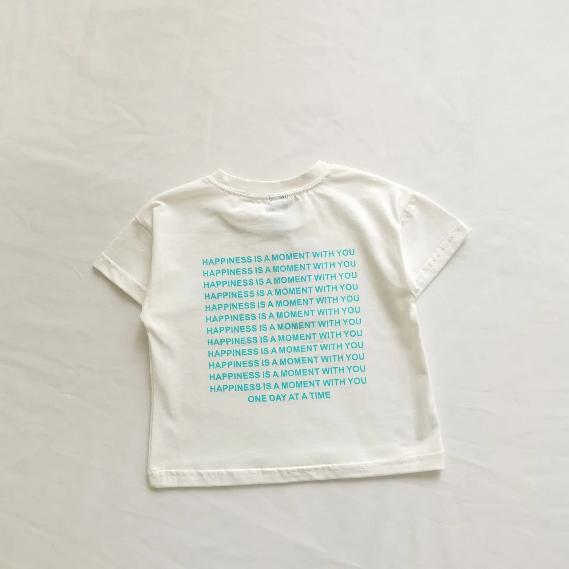 Ins Korean Style Boys T-Shirt Teal White Set — feature 7